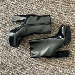 Black ankle platform boots